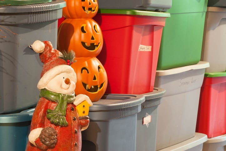 Holiday Seasonal Storage Bin Storage Totes & Lids Decoration for