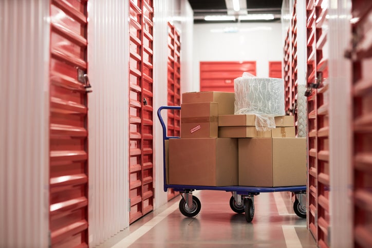 Cart with Cardboard Boxes