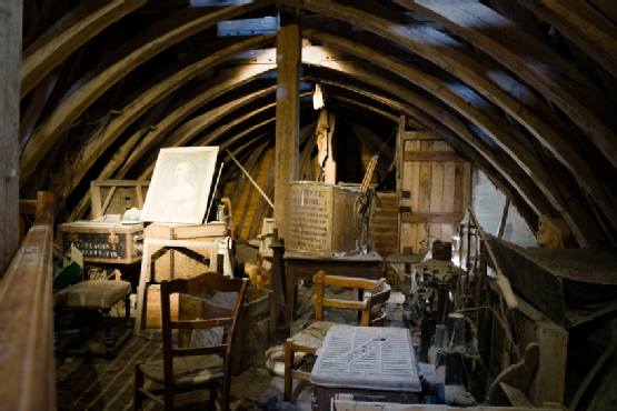 Beautiful loft with a bunch of junk